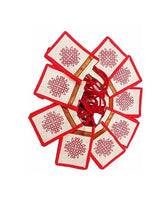 Jute Bags with Contrast kolam Print for Return Gifts Thamboolam Bags Wedding Gifts Lunch Bag Multicolor 8*6*4 inches Gifts, Diwali Gift